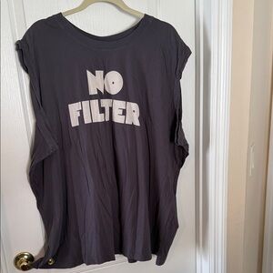 Torrid Gray 'No Filter' Graphic Muscle Tank